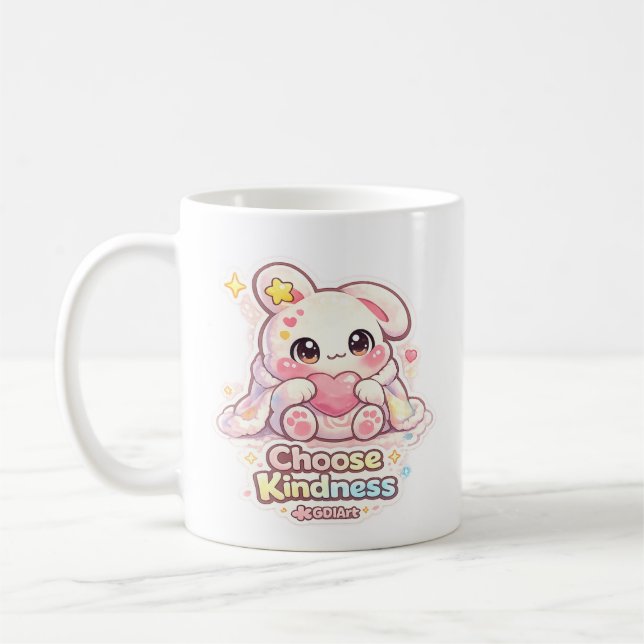  Mello the Mochi Bunny - Choose Kindness Coffee Mug (Left)
