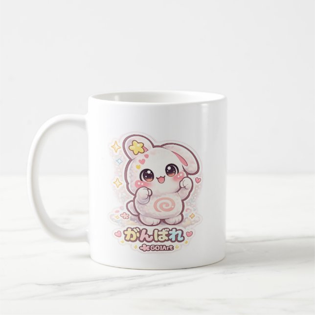 Mello the Mochi Bunny - Do your best!  Coffee Mug (Left)