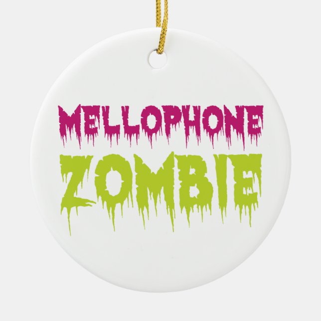 Mellophone Zombie Ceramic Ornament (Front)
