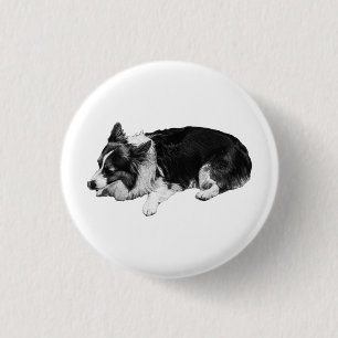 mellow glow pin, corgi 3 cm round badge