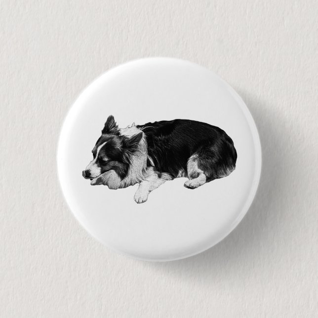 mellow glow pin, corgi 3 cm round badge (Front)