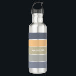 Mellow Morning Colour Block Personalised Name 710 Ml Water Bottle<br><div class="desc">This colourful and modern design features a colour-block pattern in grey and yellow hues with your personalised name #waterbottles #drinkware #personalizedgifts</div>