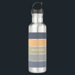 Mellow Morning Colour Block Personalised Name 710 Ml Water Bottle<br><div class="desc">This colourful and modern design features a colour-block pattern in grey and yellow hues with your personalised name #waterbottles #drinkware #personalizedgifts</div>