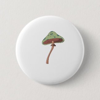 Mellow mushroom 6 cm round badge