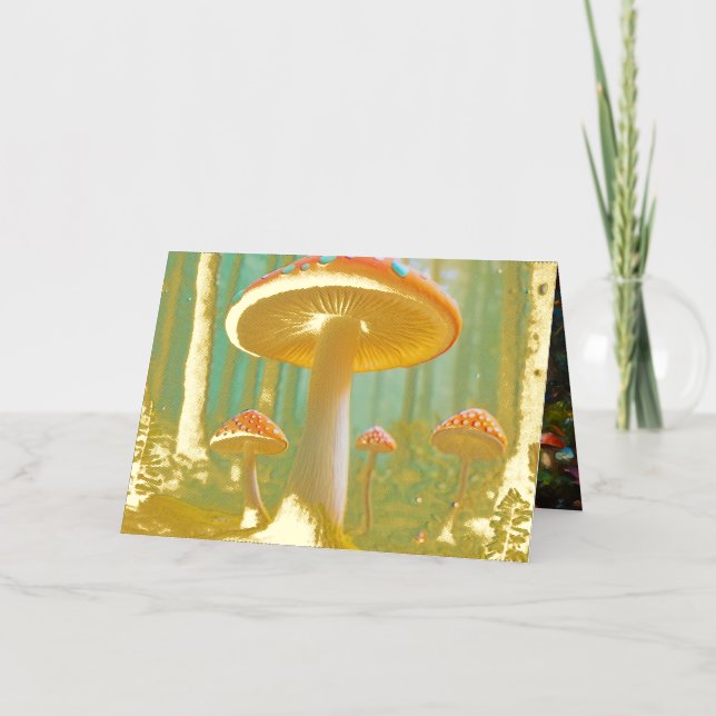 Mellow Mushroom Folded Foil Greeting Card (Front)