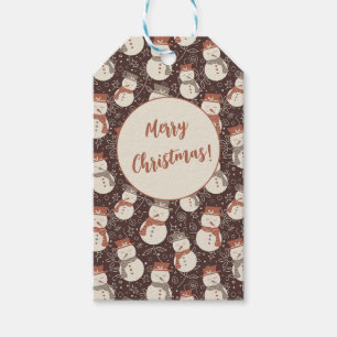 Mellow Snowmen - Merry Christmas snowman red v2. Gift Tags