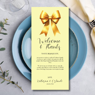 Mellow Yellow Bow Place Setting Thank You Card