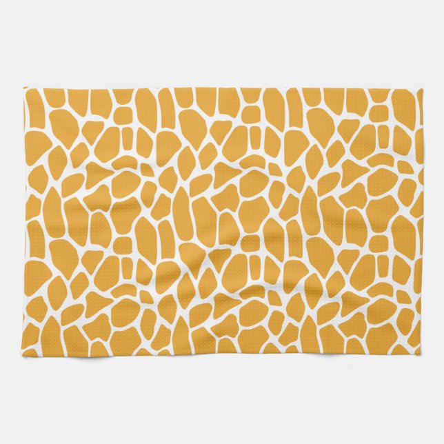 Mellow Yellow Giraffe Pattern Tea Towel (Horizontal)