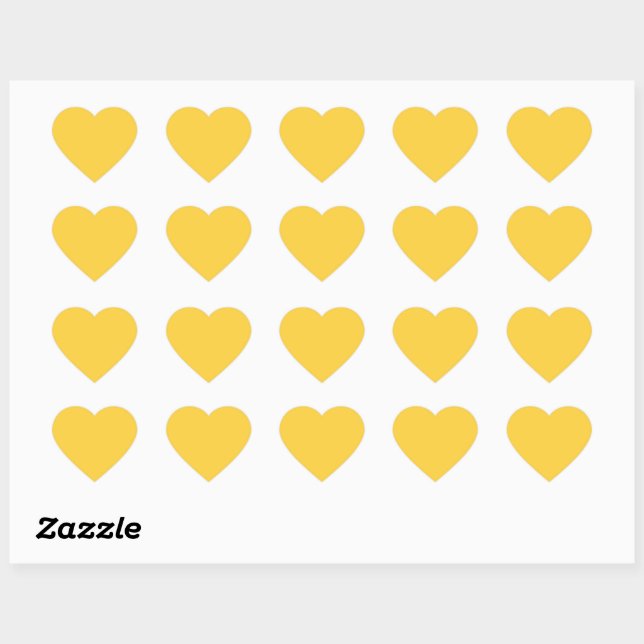 Mellow Yellow (Gold coloured), Heart Sticker (Sheet)