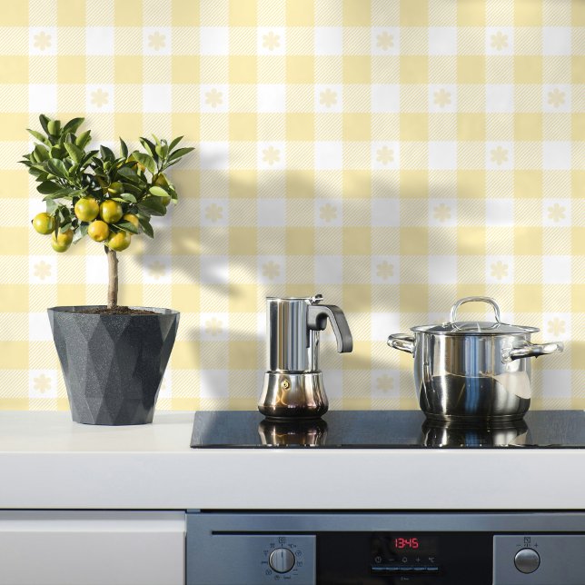 Mellow Yellow Vichy Gingham Pattern Wallpaper (Creator Uploaded)
