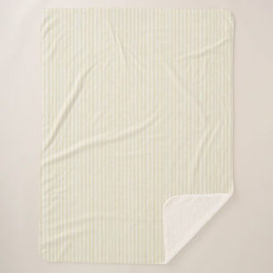 Mellow Yellow White Stripes Sherpa Blanket