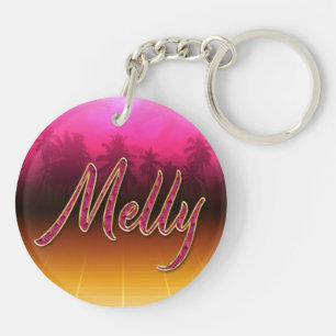 Melly Vorname Name golden pink Schlüsselanhänger Key Ring