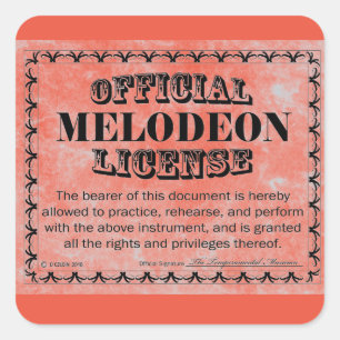 Melodeon License Square Sticker