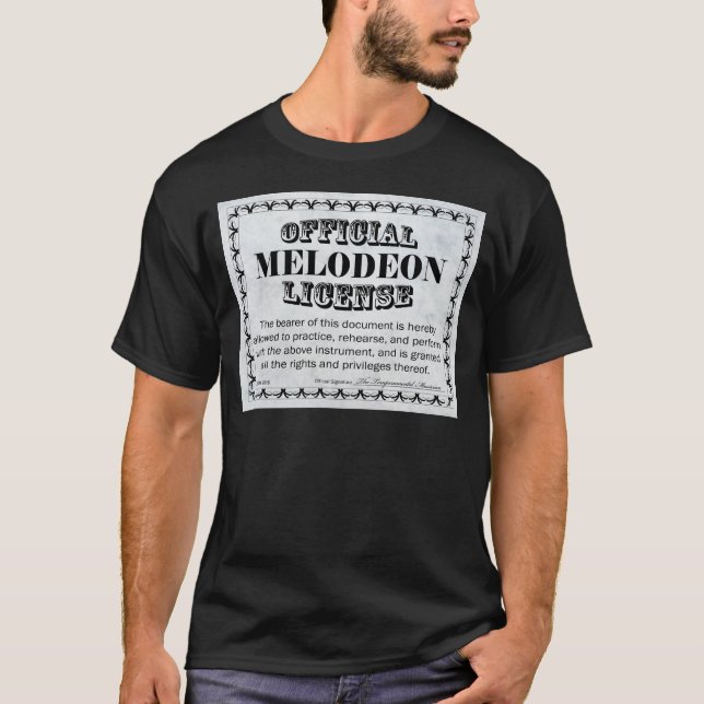 Melodeon License T-Shirt (Front)