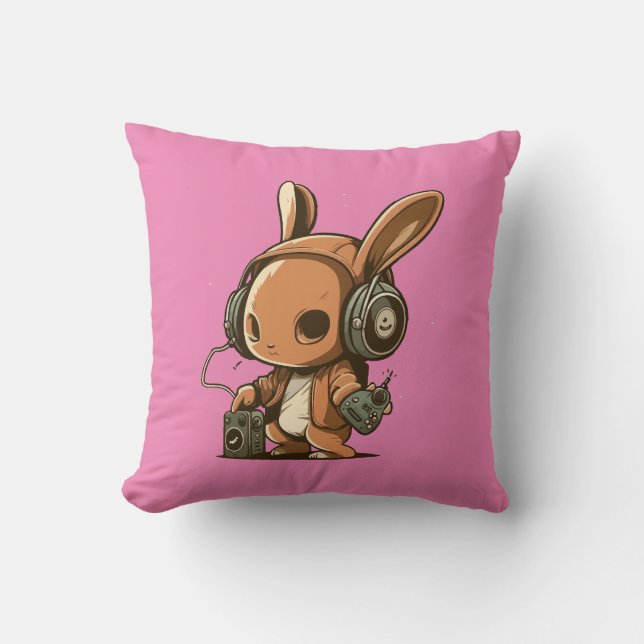 Melodic Bunny: A Musical Journey Cushion (Front)