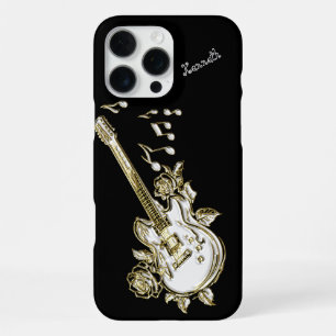 Melodic Guitar Vibes in Gold iPhone 16 Pro Max Case