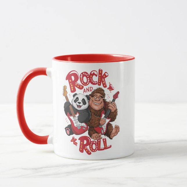 Melodic Harmony:  Bigfoot and Panda Bear Mug (Left)
