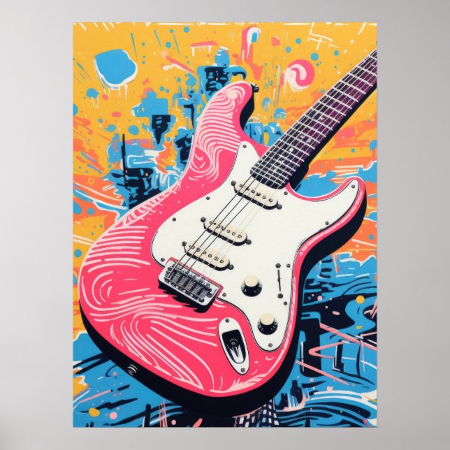 Melodic Harmony: The Colourful Guitar Poster (Front)