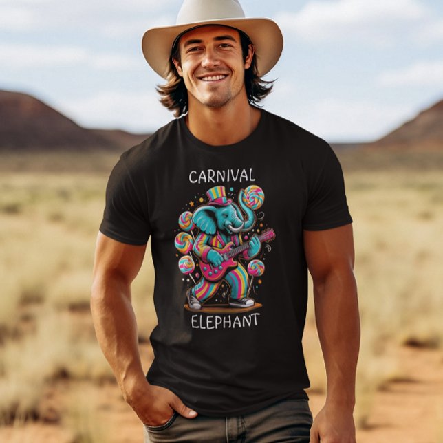Melodic Jumbo: Elephant Jamming on Guitar T-Shirt (Creator Uploaded)