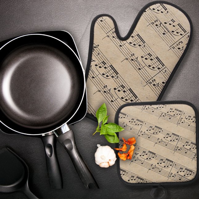 Melodic Kitchen Duo Oven Mitt & Pot Holder Set (Creator Uploaded)