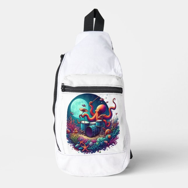 Melodic Octopus: Drumming in the Depths Sling Bag (Front)