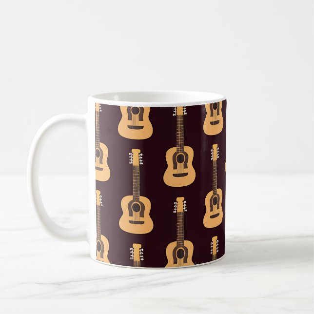 Melodic Strings: Little Guitar Pattern Coffee Mug (Left)