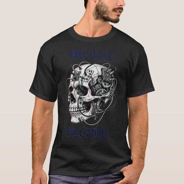 Melodic Techno Skull Circuit T-Shirt (Front)