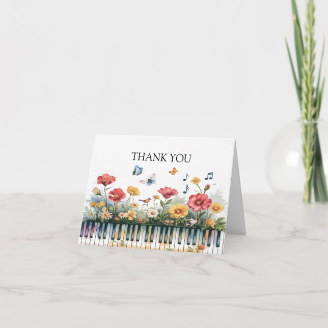 Melodies in Bloom Thank You Card (Front)