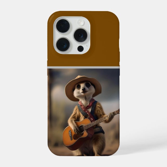 Melodies of the Savanna A Meerkat Guitar Serenade, iPhone Case (Back)