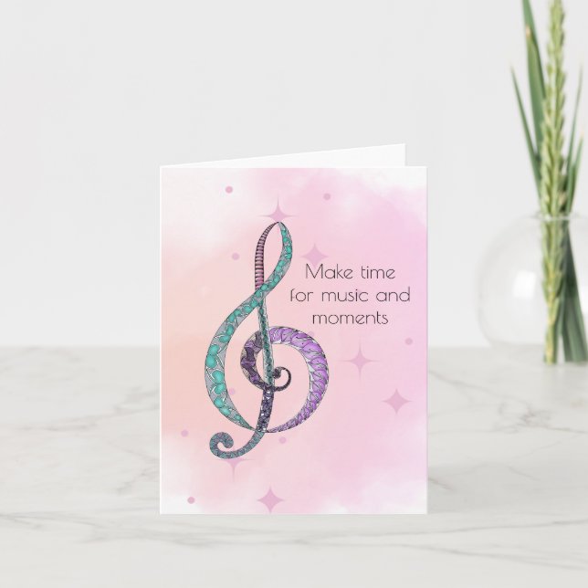 Melody in Line & Colour treble clef note card (Front)