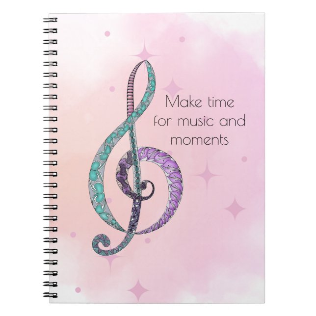 Melody in Line & Colour treble clef notebook (Front)