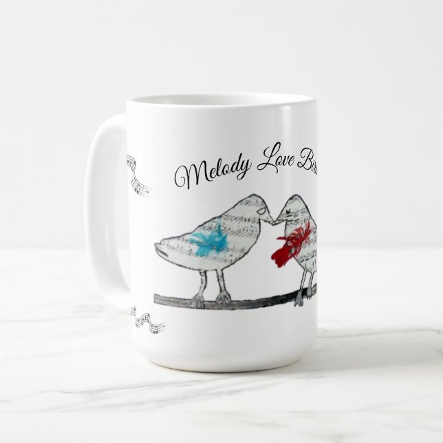 Melody Love Birds - musical notes Coffee Mug (Front Left)