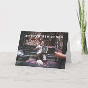 Melody Maker Accordion Player Birthday Card