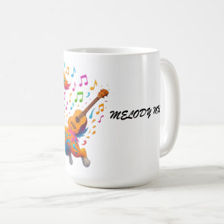 Melody Mutt" T-Shirt - Whimsical Musical Dog Desig Coffee Mug