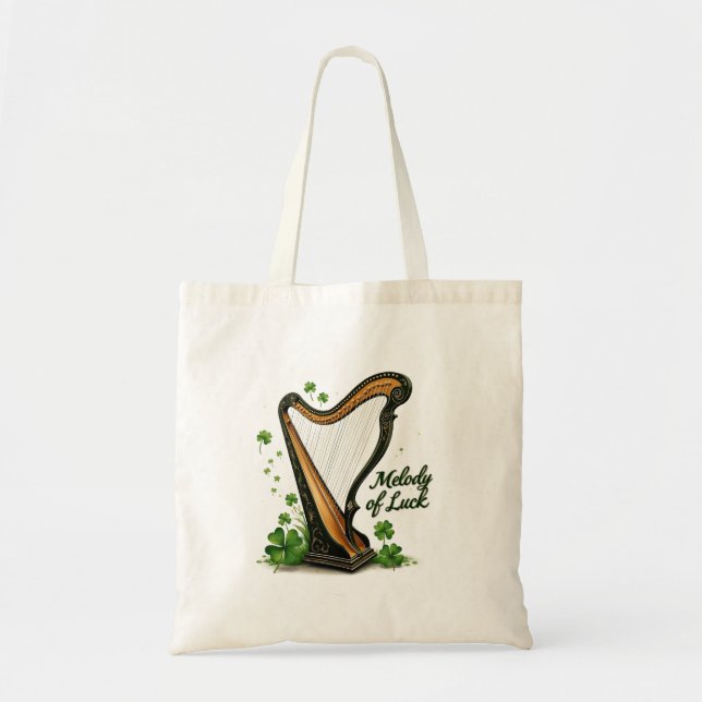 Melody of Luck Harp Tote Bag (Front)