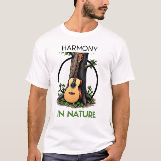 Melody of Nature: Acoustic Guitar Tree Designs T-Shirt