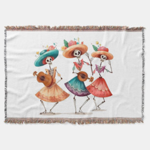 Melody of the Dancing Dead Throw Blanket