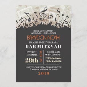 MELODY of the TORAH Bar Bat Mitzvah Invitation