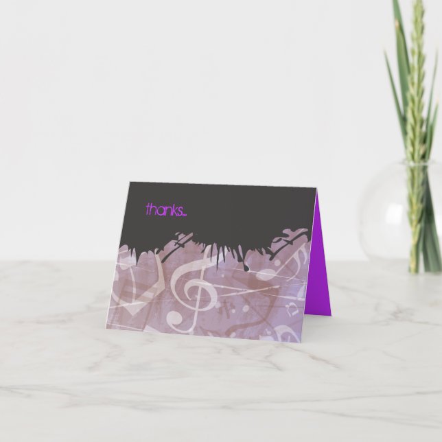 MELODY of the TORAH Bar Bat Mitzvah Thank You Card (Front)