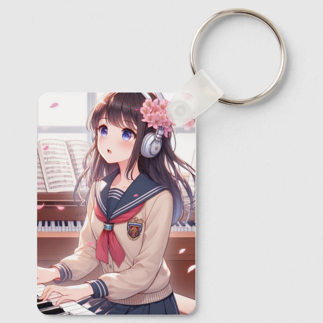 Melody's Path: A Journey Through Music Key Ring (Back)