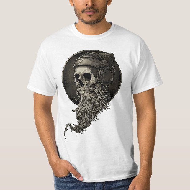 Melomaniac Bearded Skull New Halloween 2023 T-Shirt (Front)