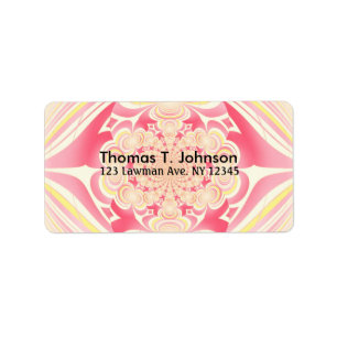 Melon and Yellow Fractal Art Label