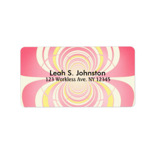 Melon and Yellow Spiral Pattern Label