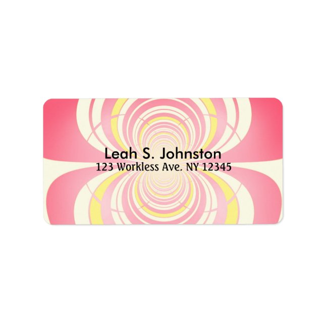 Melon and Yellow Spiral Pattern Label (Front)