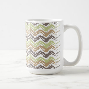 Melon Brandy Scribble ZigZag Pattern Coffee Mug