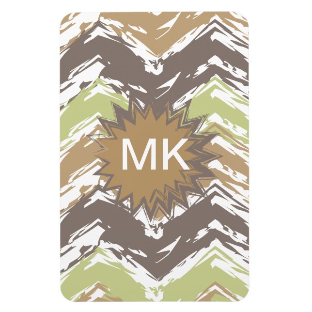 Melon Brandy Scribble ZigZag Pattern Magnet (Vertical)