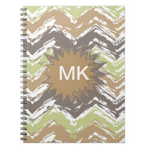 Melon Brandy Scribble ZigZag Pattern Notebook