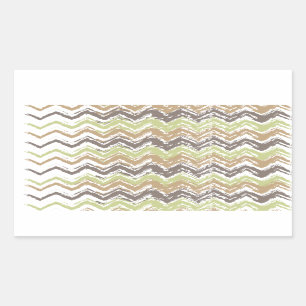 Melon Brandy Scribble ZigZag Pattern Rectangular Sticker