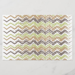 Melon Brandy Scribble ZigZag Pattern Stationery