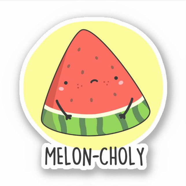 Melon-choly Funny Sad Watermelon Pun  (Front)